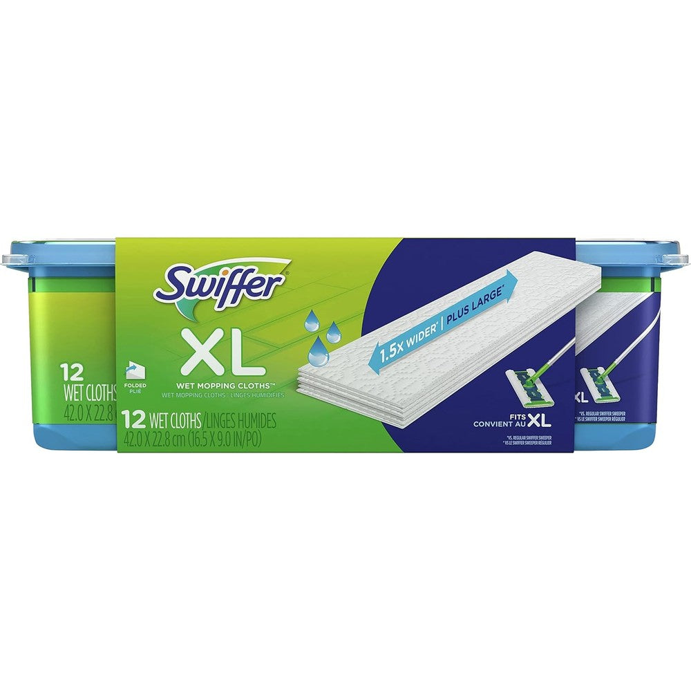 Swiffer Sweeper XL Wet Mopping Pads 12 count pack front view floor cleaning refills