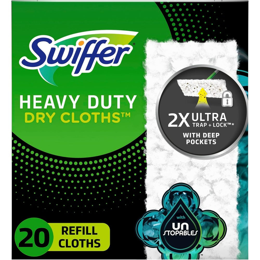 Swiffer Sweeper Heavy Duty Dry Multi Surface Cloth Refills twenty count front view showing packaging details