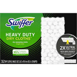 Swiffer Sweeper Heavy Duty Dry Multi Surface Cloth Refills 32 Count packaging front view showing 3D fibers logo.