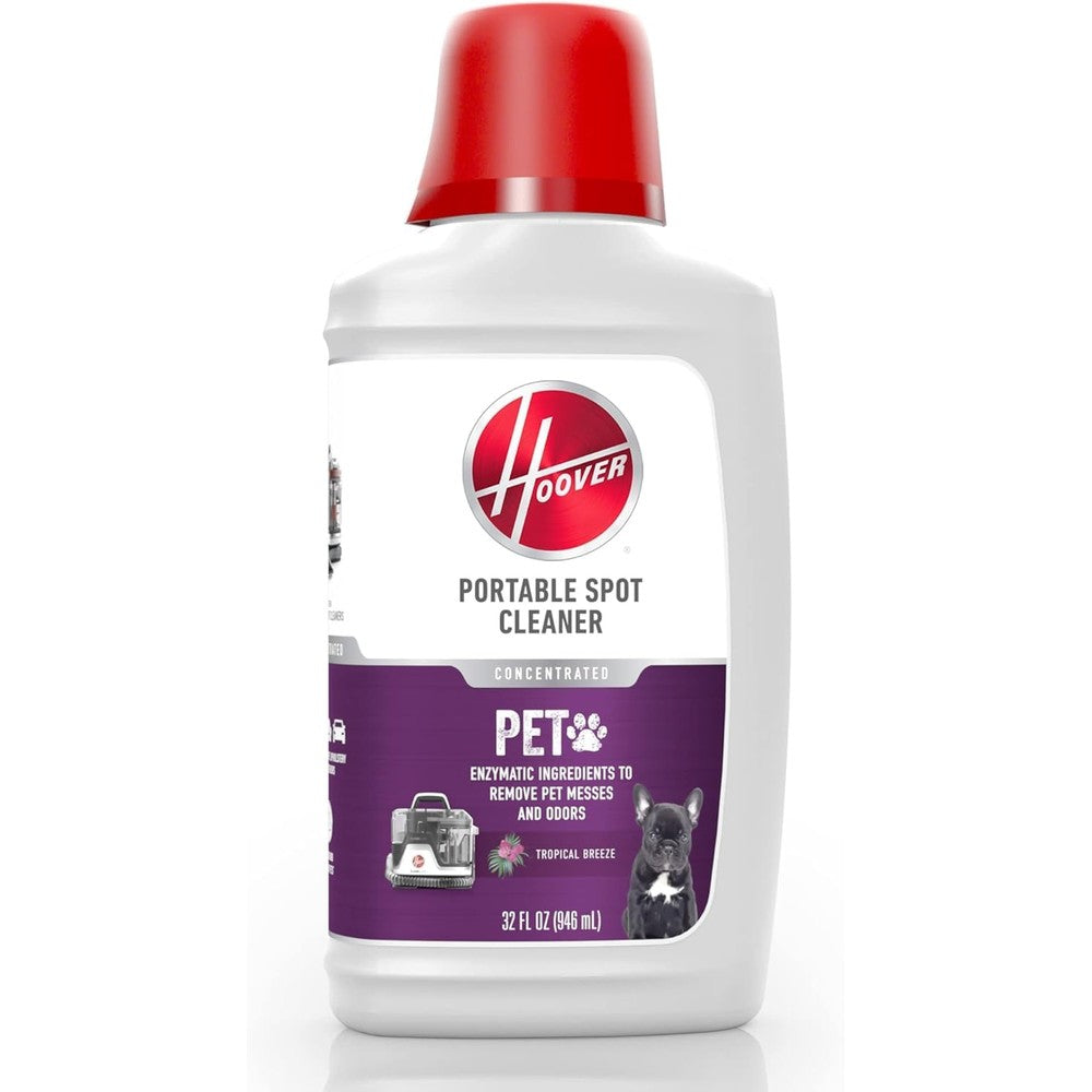 Hoover Paws and Claws Pet Portable Spot Cleaner Solution front view for carpet cleaning.