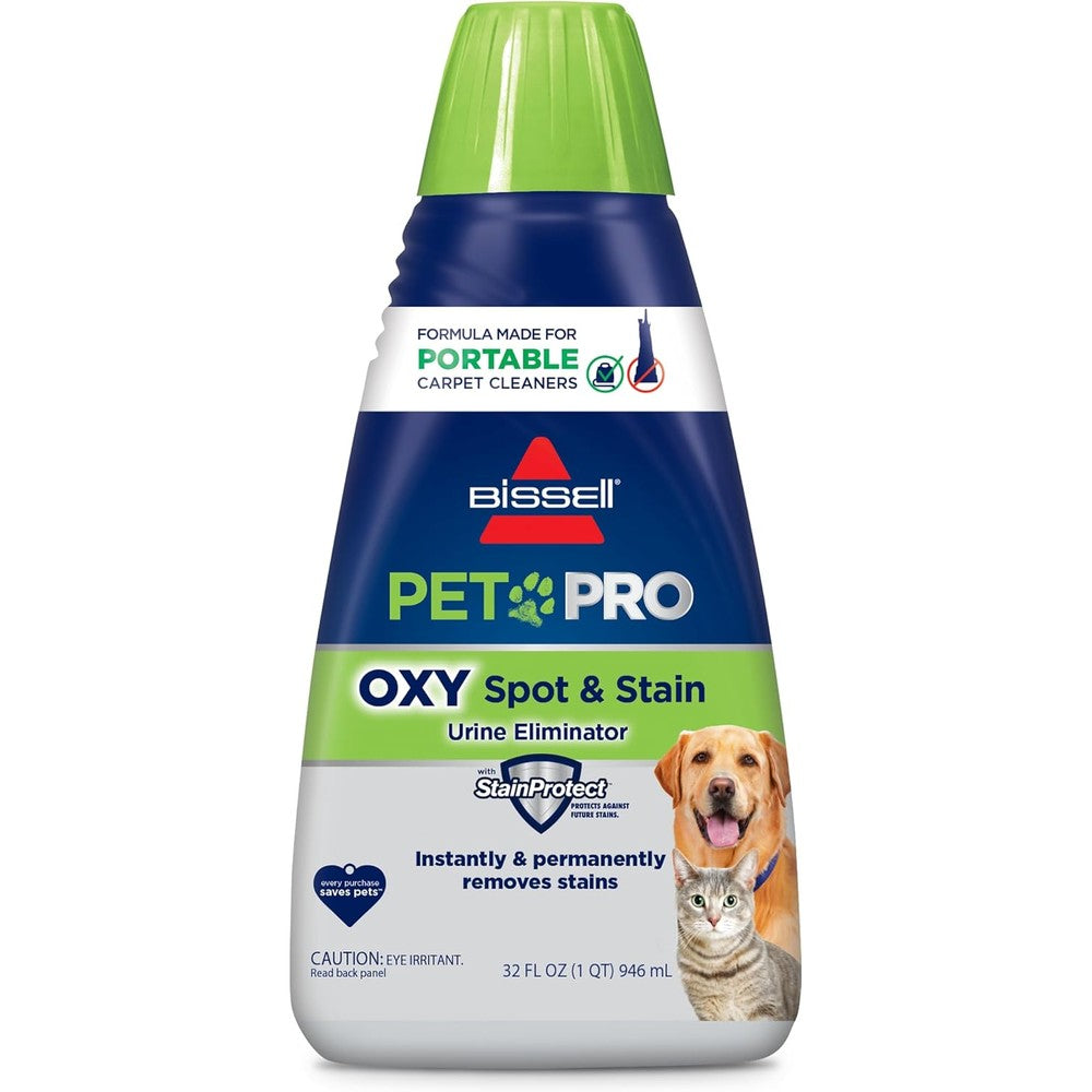 Bissell Pet Pro Oxy Spot and Stain Formula 32 Ounce front view authentic USA imported carpet cleaner