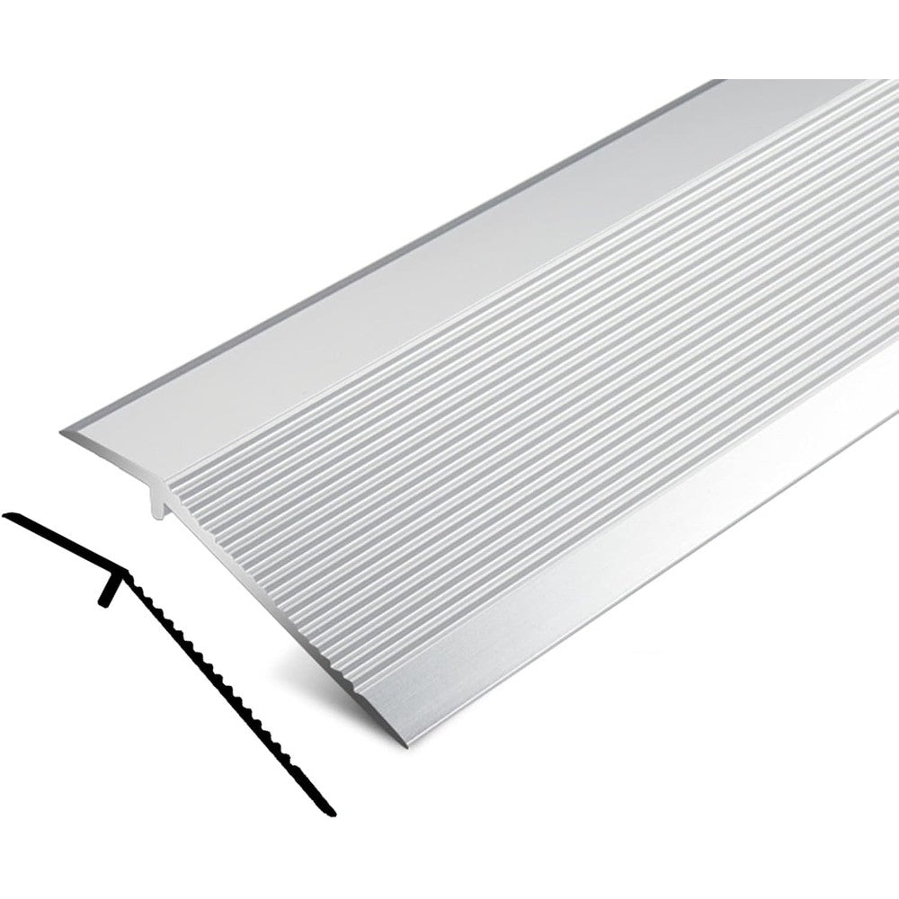 LJHU Threshold Transition Strip 90cm White front view heavy duty aluminum floor reducer.