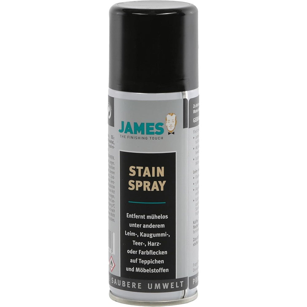 James Stainspray 200ml front view professional carpet and upholstery stain remover for glue and gum