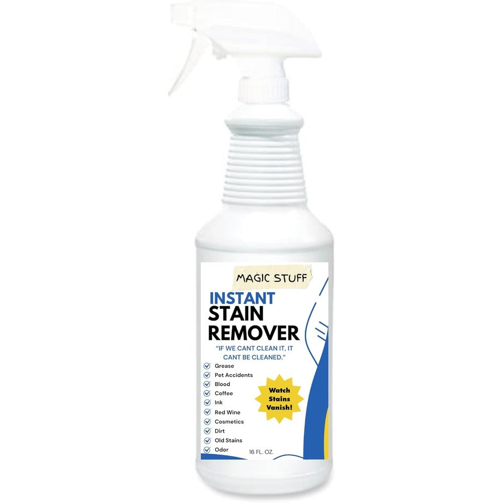 Magic Lock Magic Stuff Instant Stain Remover 16 Ounce bottle for carpet cleaning.