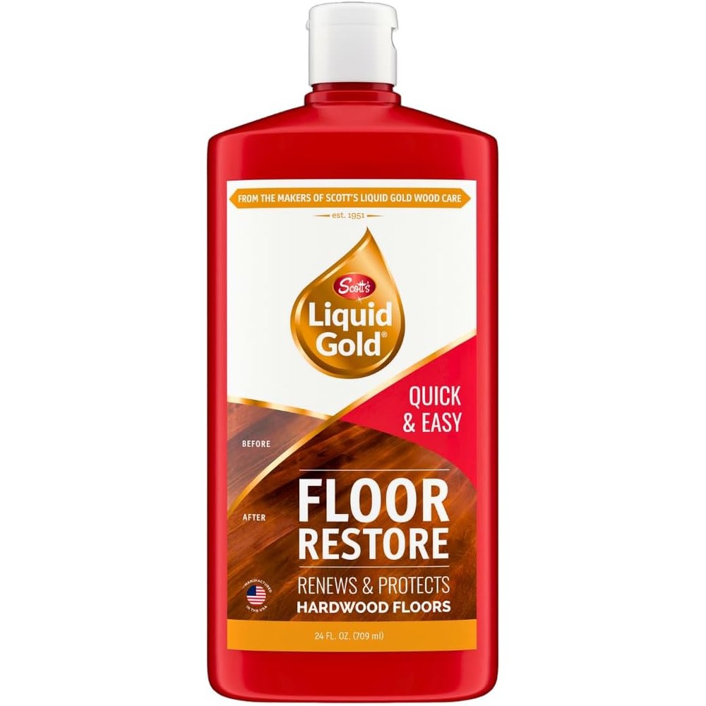 Scott's Liquid Gold Wood Floor Restore 24 Fluid Ounce bottle front view for hardwood floor shine