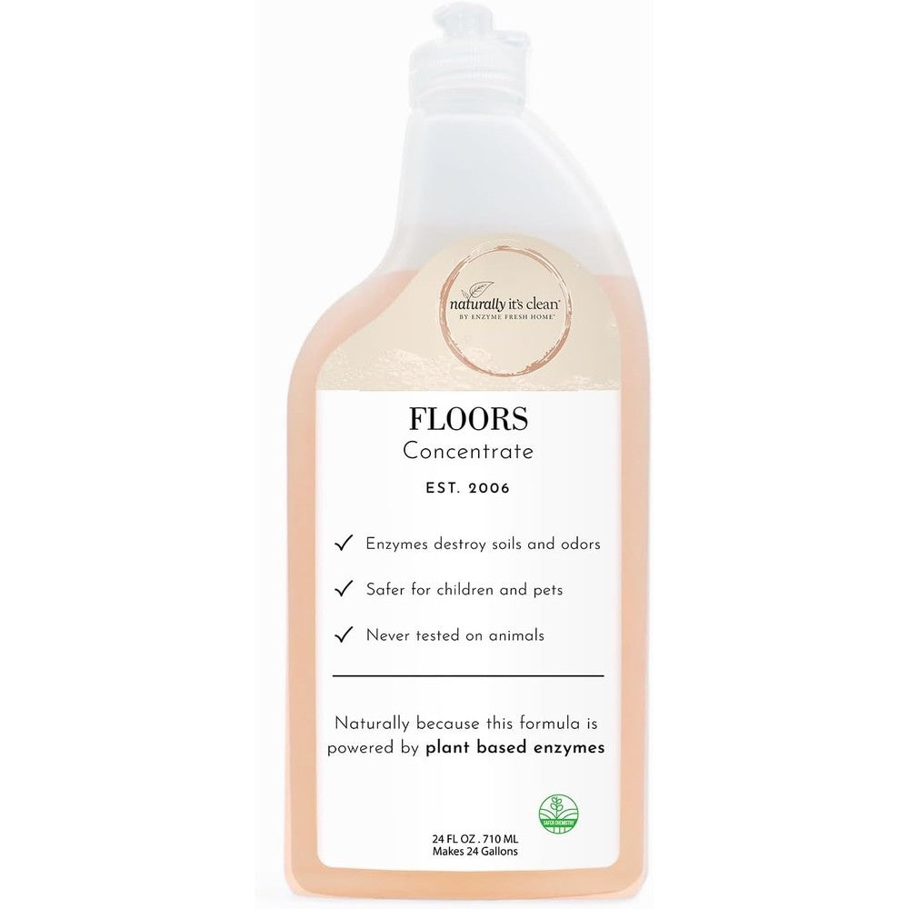 Naturally It's Clean Floor Cleaner concentrate bottle front view for enzyme based floor cleaning.