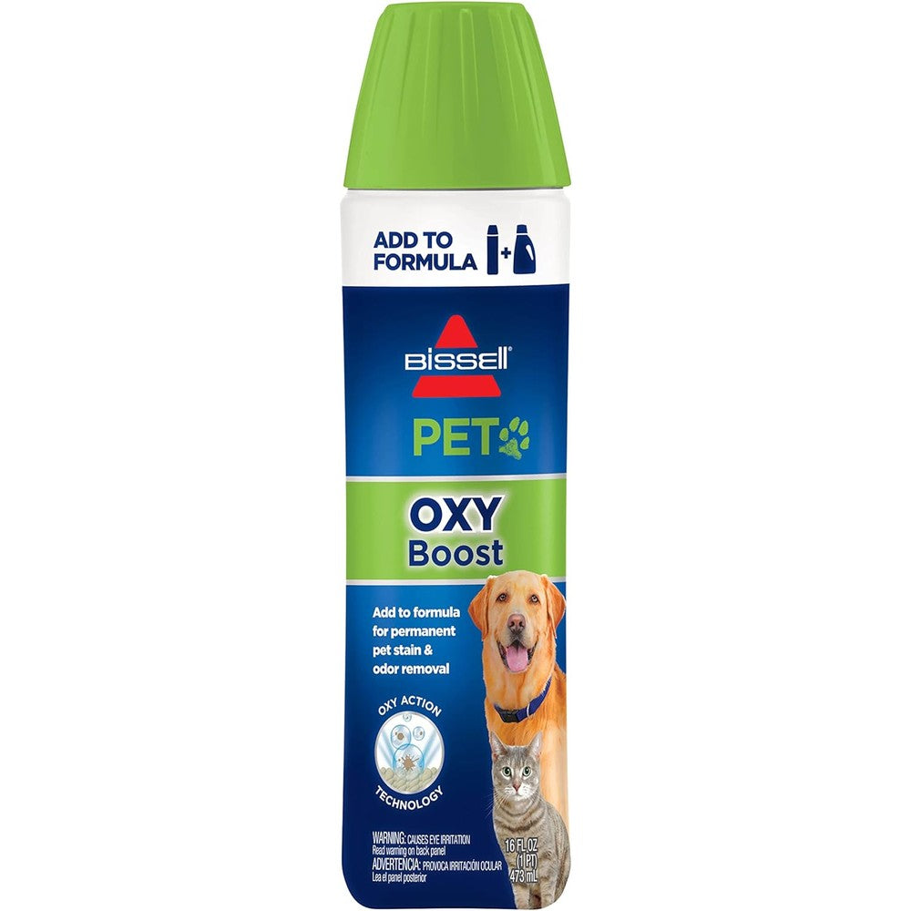 Bissell 16131 Pet Boost Oxy Formula 16oz bottle front view for pet stain removal.