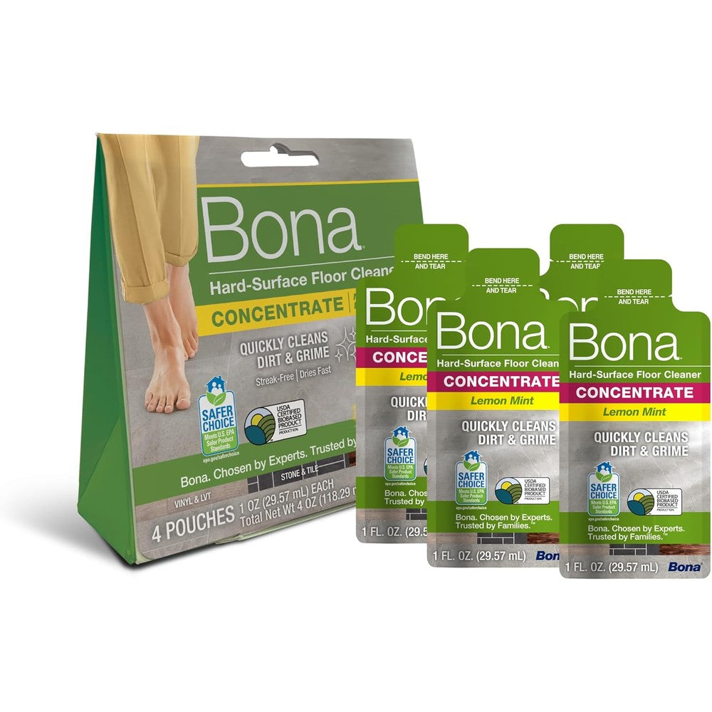 Bona Multi-Surface Floor Cleaner Concentrate 4 pack front view authentic imported floor care
