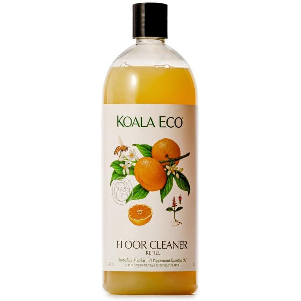 Koala Eco Natural Floor Cleaner Mandarin and Peppermint 34 ounce bottle front view eco-friendly cleaning.