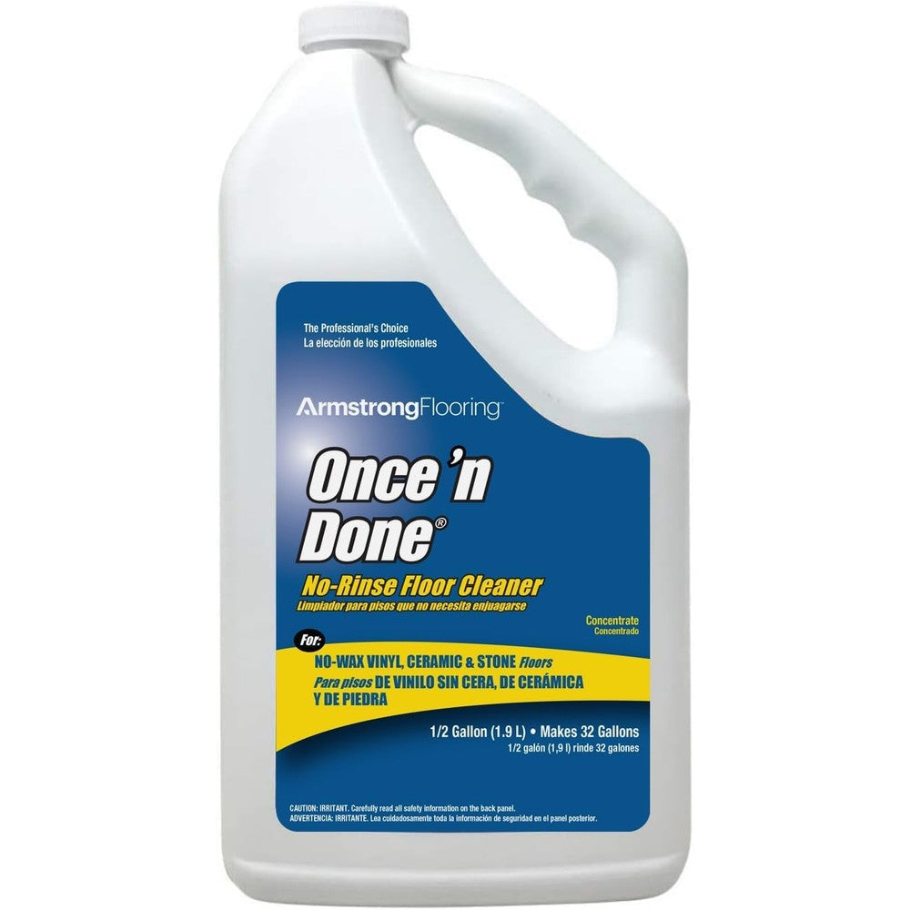 Armstrong Once 'N Done Floor Cleaner 64 Ounce bottle front view authentic imported floor care concentrate.
