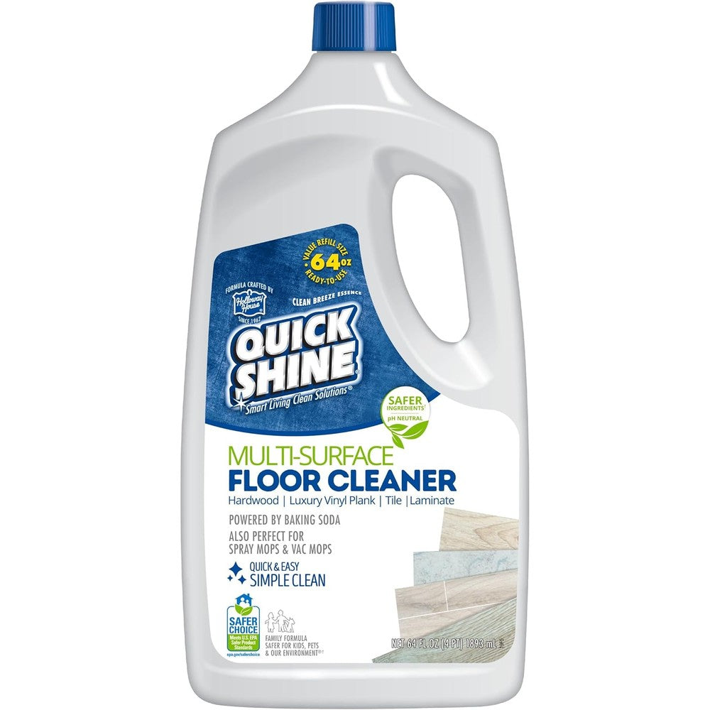 Quick Shine Multi Surface Floor Cleaner 64 Ounce bottle front view for streak free hardwood cleaning