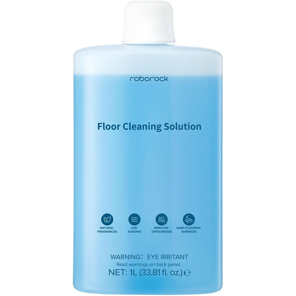 Roborock Floor Cleaning Solution 1 Liter bottle front view for robot mop maintenance.