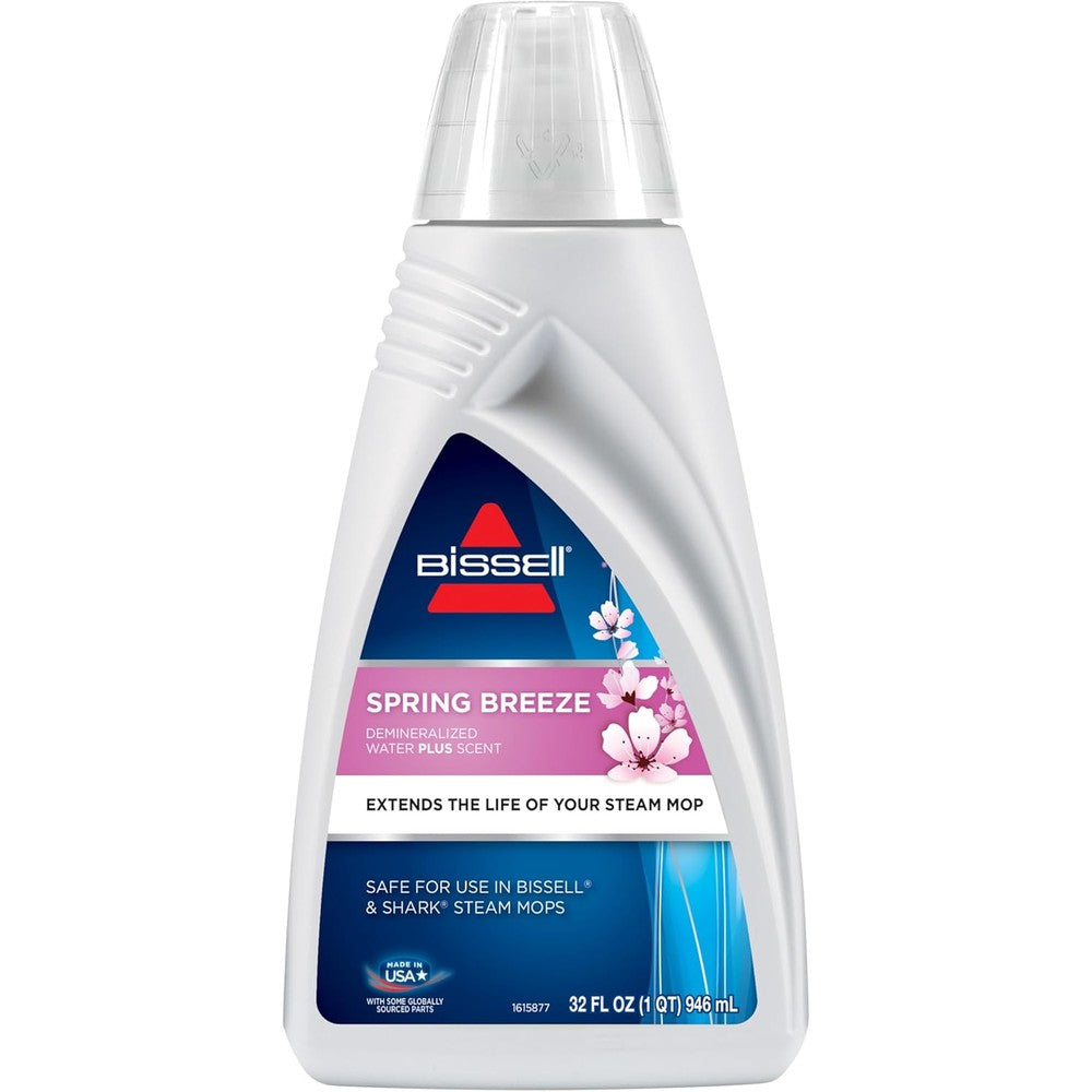 BISSELL Spring Breeze Demineralized Water 32 Fluid Ounces front view for steam mop maintenance.