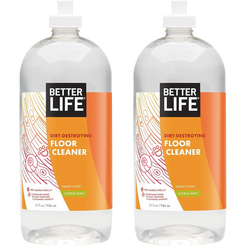 Better Life Floor Cleaner Citrus Mint front view plant based hardwood floor cleaning liquid