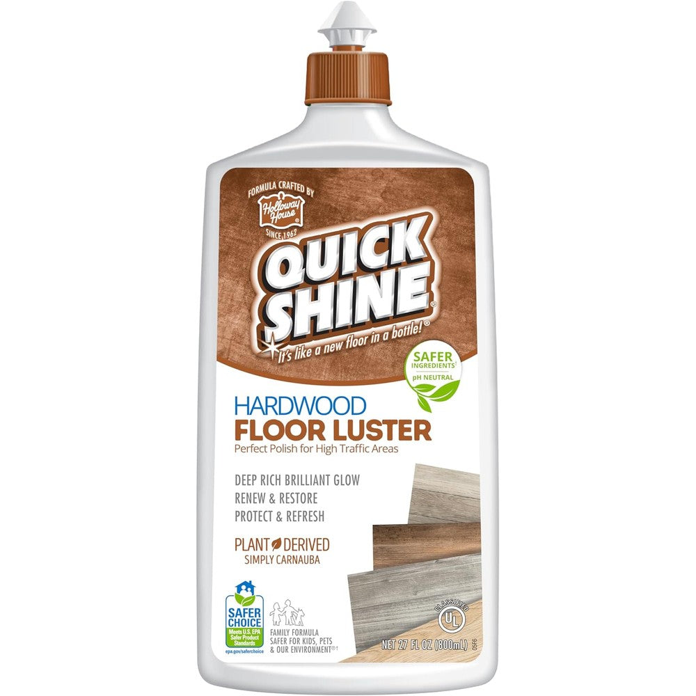 Quick Shine Hardwood Floor Luster 27 Ounce bottle front view authentic hardwood floor polish