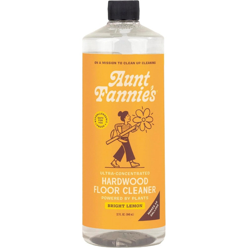 Aunt Fannie's Ultra Concentrated Hardwood Floor Cleaner front view authentic plant based wood soap