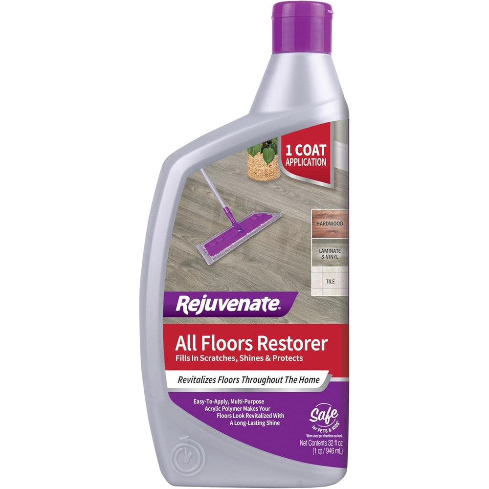 Rejuvenate All Floors Restorer 32 Ounce bottle front view for floor scratch repair