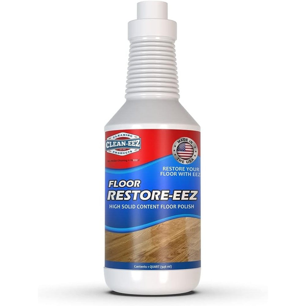 Clean-eez Ultimate Floor Restorer and Polish bottle front view high gloss floor finish.