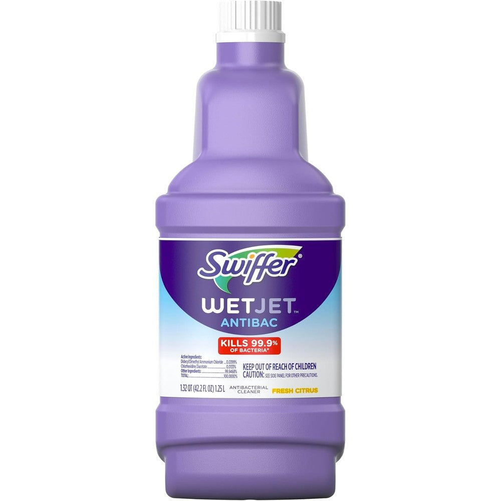 Swiffer WetJet Antibacterial Solution Refill 1.25 Liters bottle front view imported floor cleaner.
