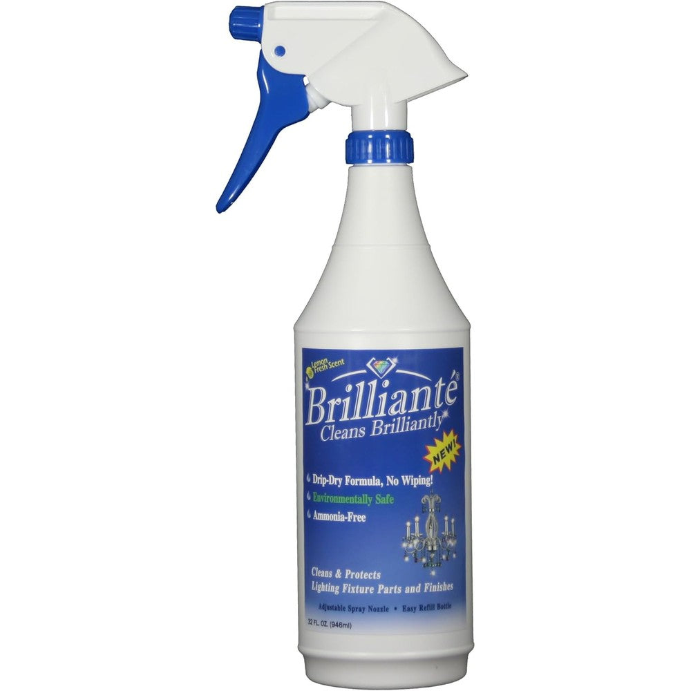 Brillianté Crystal Chandelier Cleaner 32 Ounce bottle front view professional glass cleaner