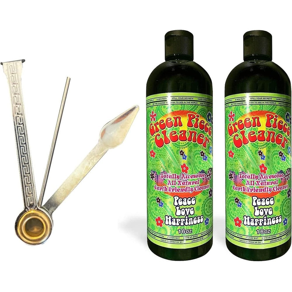 Green Piece Natural Glass Cleaner front view of two sixteen ounce bottles