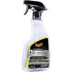 Meguiar's Ultimate Glass Cleaner and Water Repellent bottle front view for car detailing.