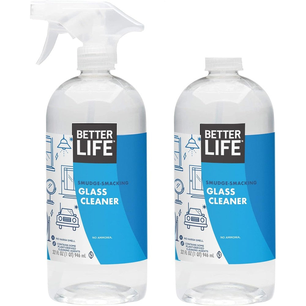 Better Life Glass Cleaner Pack of 2 front view showing the 32 ounce spray bottles