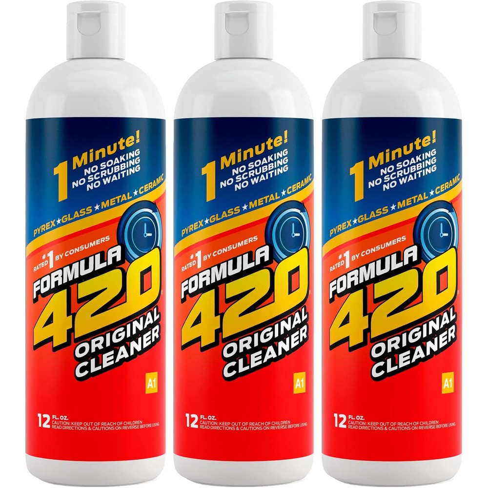 Formula 420 Glass Metal Ceramic Pipe Cleaner 3 Pack front view for pipe maintenance.