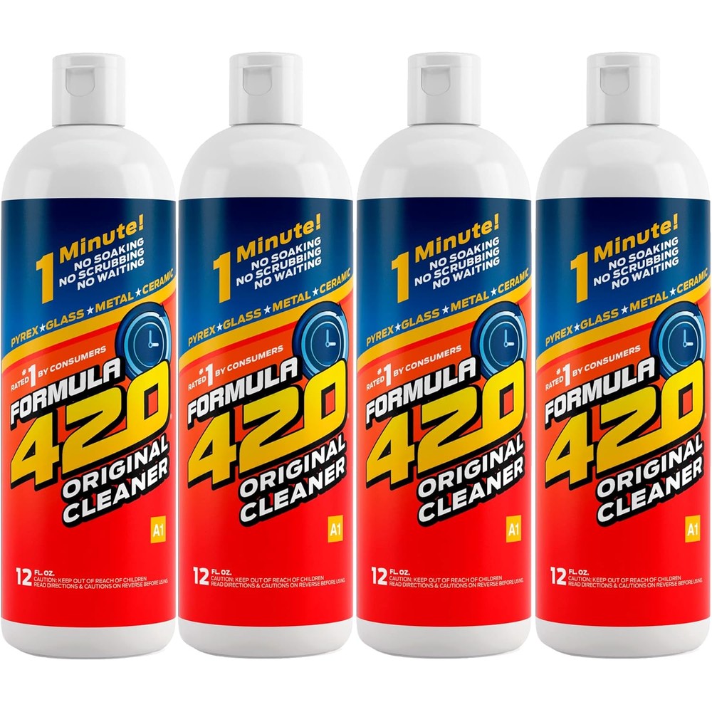 Formula 420 Original A1 Cleaner pack of four bottles front view for glass cleaning.