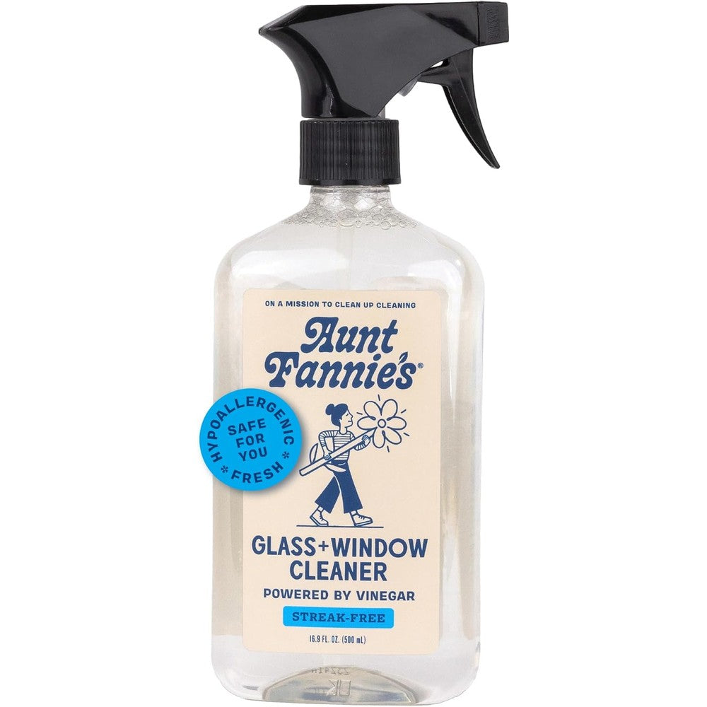 Aunt Fannie's Glass And Window Cleaning Vinegar Spray front bottle view natural glass cleaner