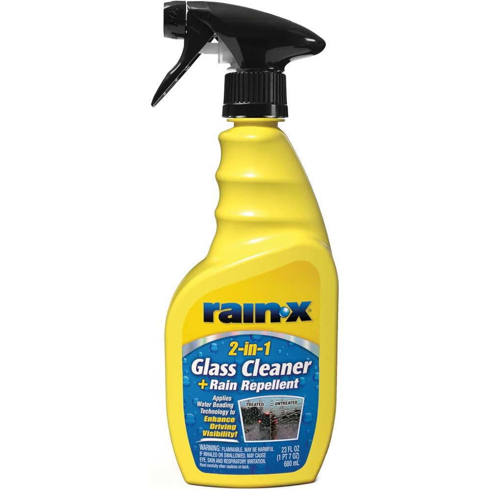 Rain-X 5071268 2-in-1 Glass Cleaner and Rain Repellent front view automotive glass spray.