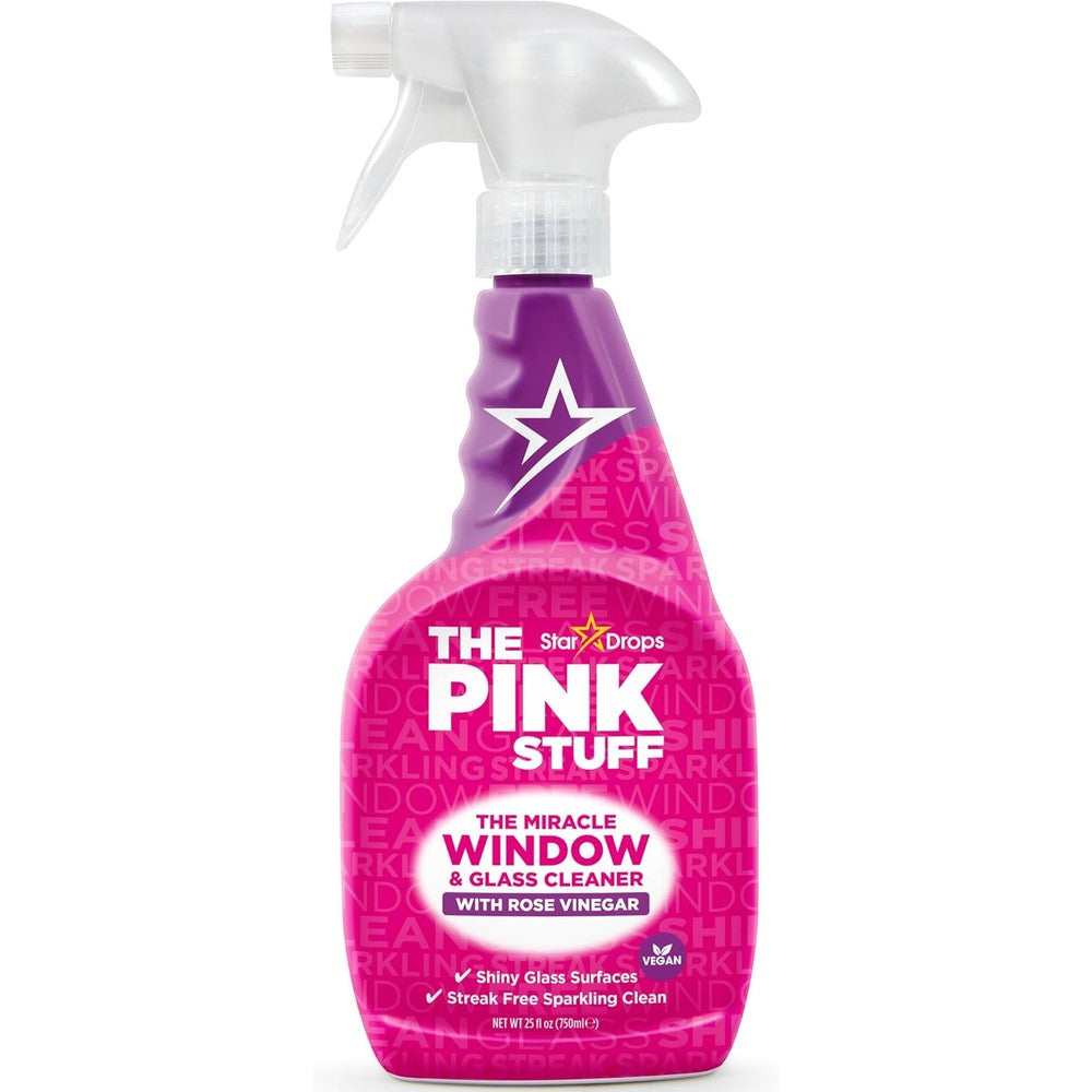 The Pink Stuff Stardrops Miracle Window and Glass Cleaner front view imported spray