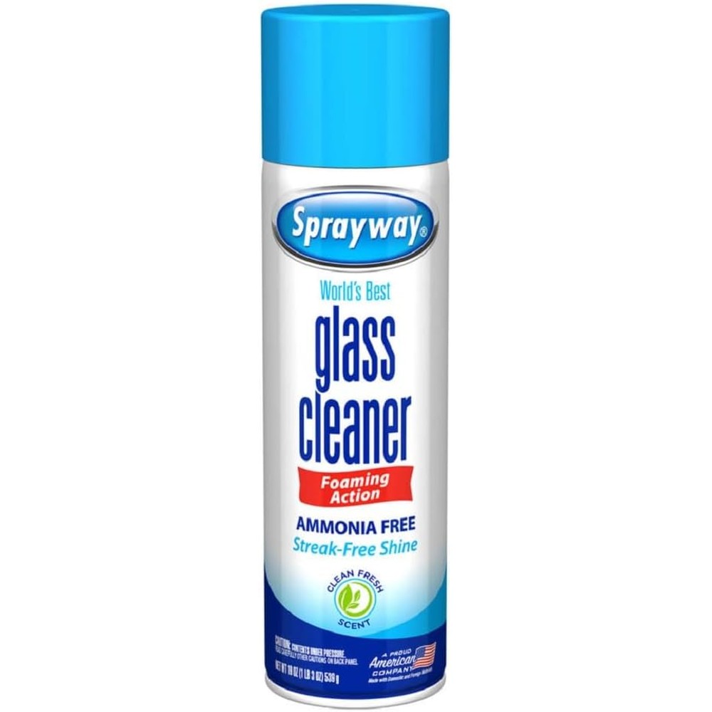 Sprayway Glass Cleaner 19 Ounce aerosol can front view for streak free windows.