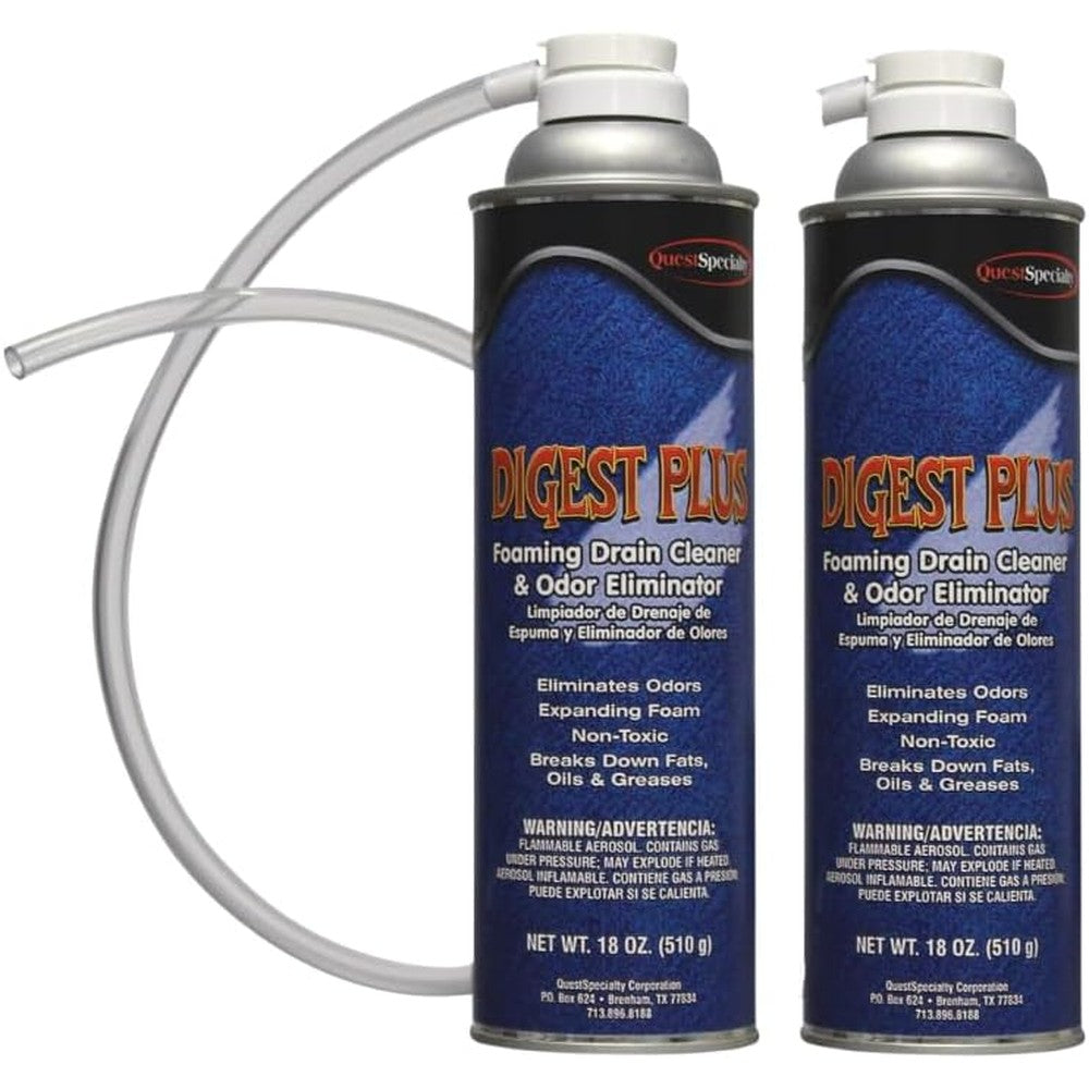 Quest Specialty Digest Plus Foaming Drain Cleaner 2 pack front view authentic enzyme cleaner