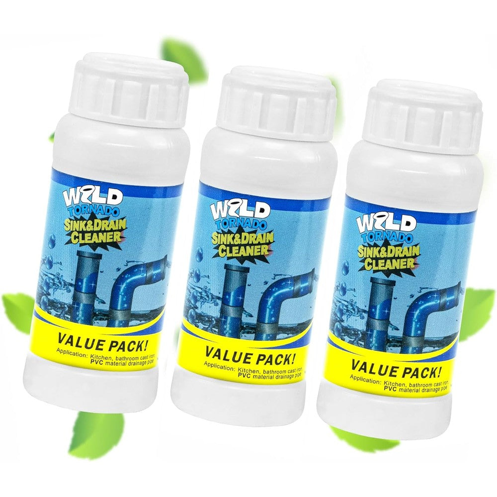 Unloshe Wild Tornado Sink and Drain Cleaner Powder bottle for pipe dredging.