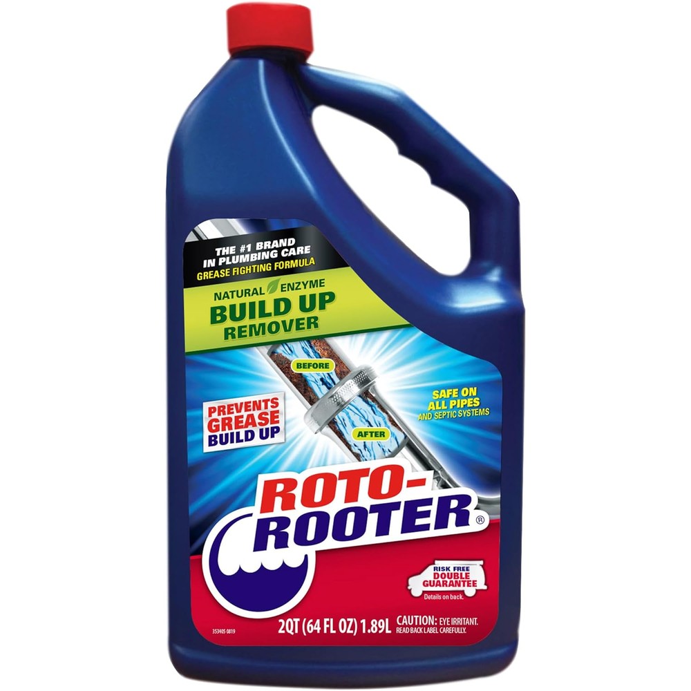 Roto-Rooter Build-Up Remover Drain Cleaner 64 Ounce front view for plumbing maintenance.
