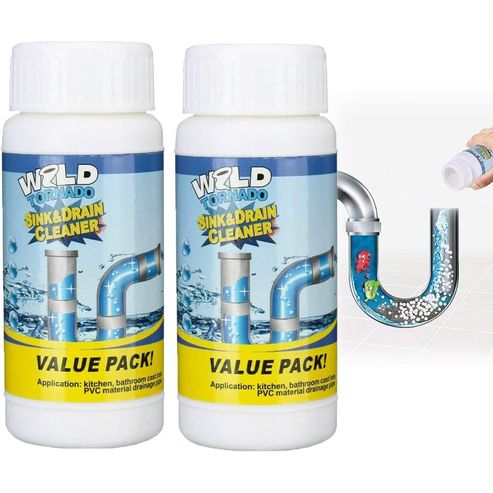 Iekufes Wild Tornado Sink and Drain Cleaner Powder front view packaging for pipe dredging.
