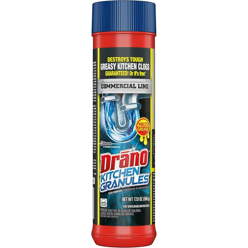 Drano Kitchen Granules Drain Clog Remover 17.6 Ounce front view professional grease cleaner