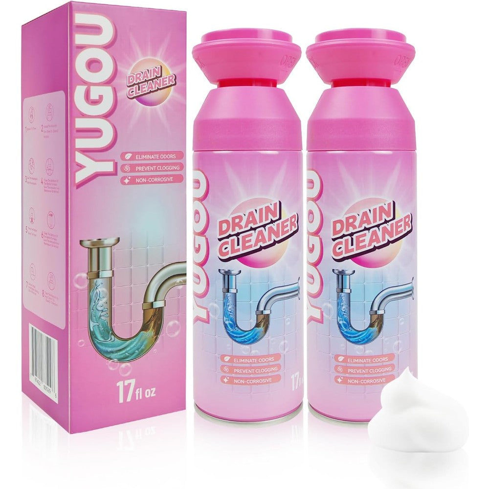 Yugou Foaming Drain Cleaner front view for kitchen sink clog removal.