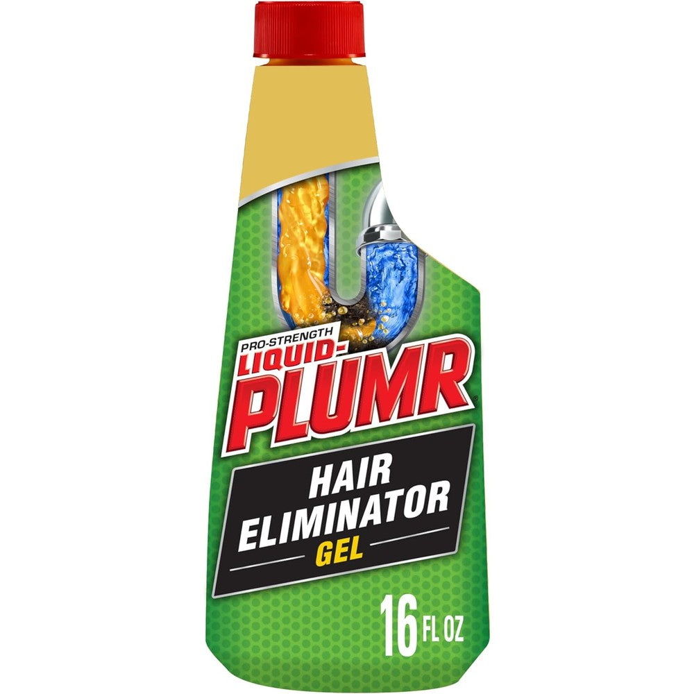 Liquid-Plumr Pro-Strength Hair Eliminator Gel 16 ounce bottle front view drain cleaner.