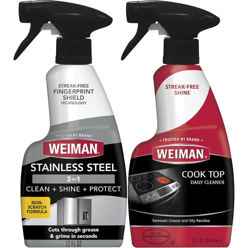 Weiman Stainless Steel Cleaner and Cooktop Kit front view kitchen degreaser