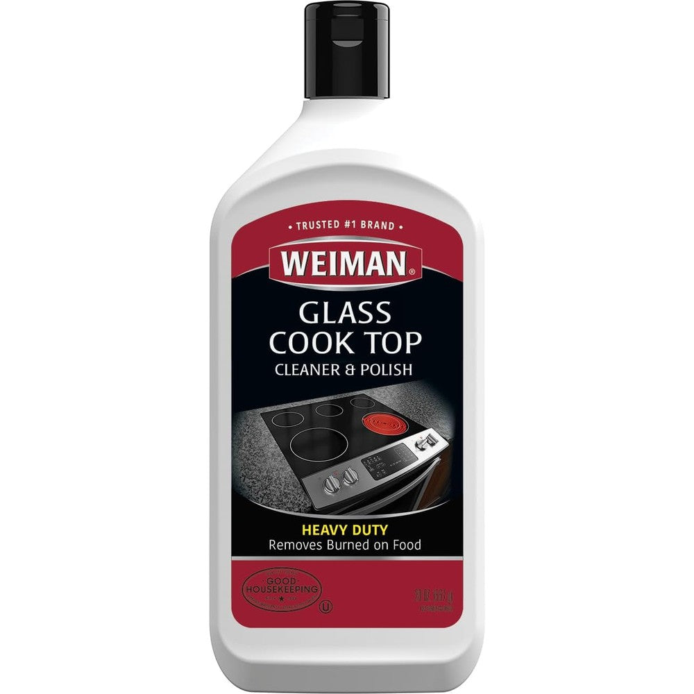 Weiman Ceramic and Glass Cooktop Cleaner front view for kitchen appliance maintenance.