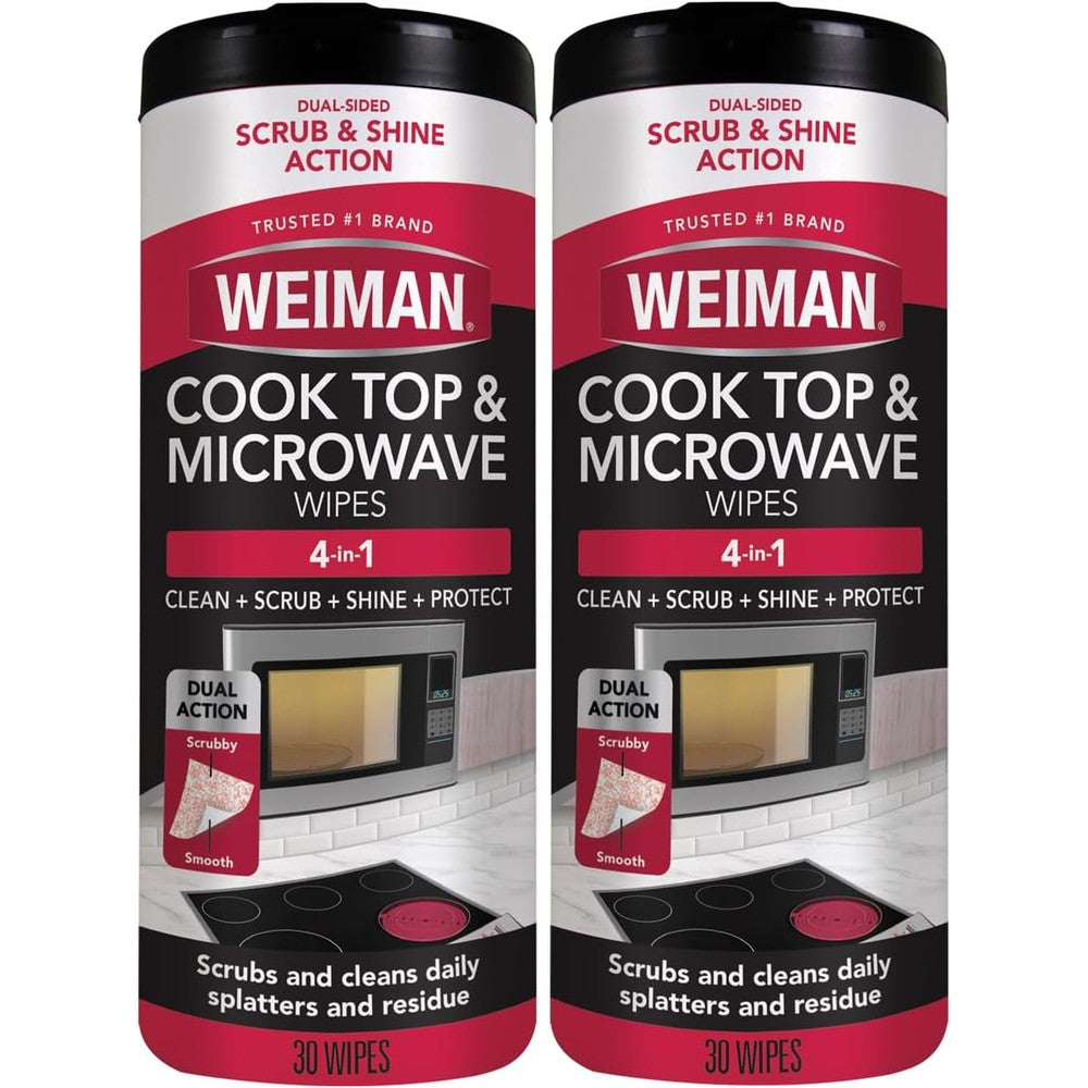 Weiman Glass Cooktop and Microwave Wipes front view canister.