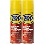 Zep Heavy-Duty Foaming Degreaser front view of twin pack cans for industrial cleaning.