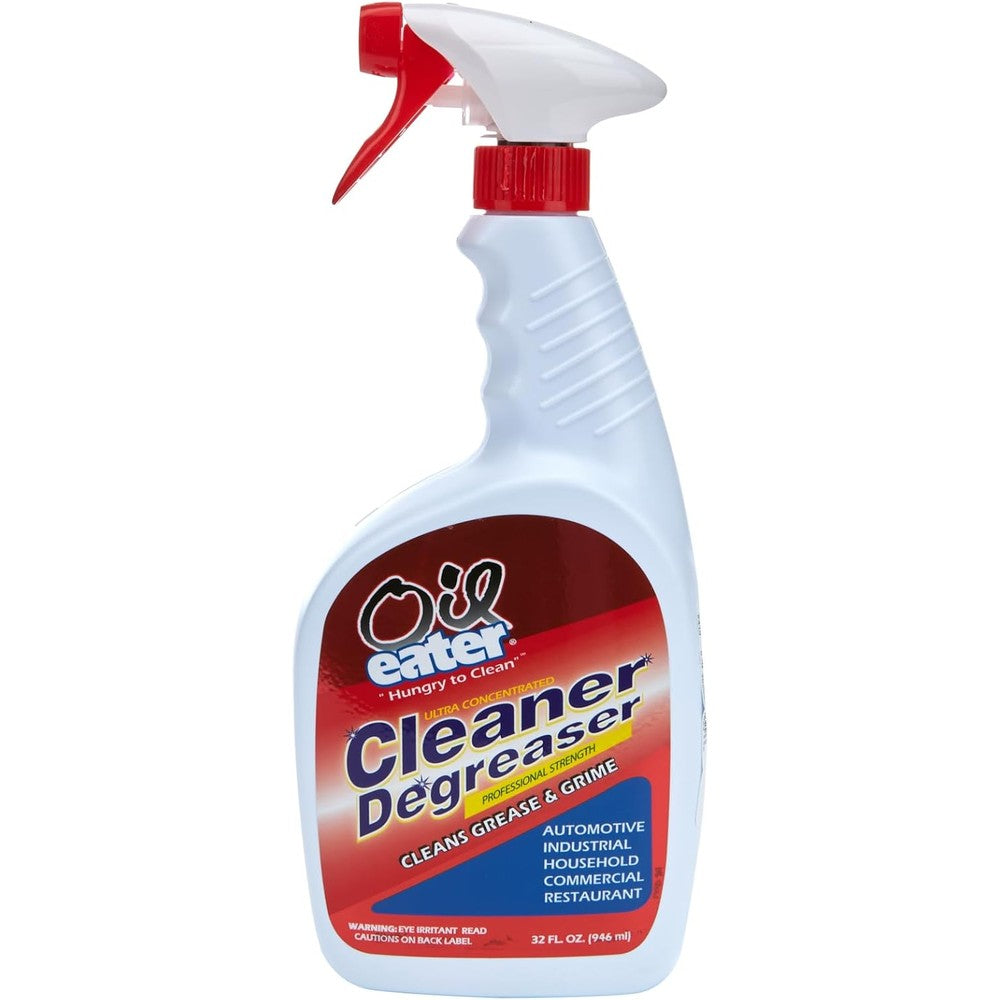 Oil Eater Original Cleaner and Degreaser 32 Ounce spray bottle for heavy duty oil stain removal.