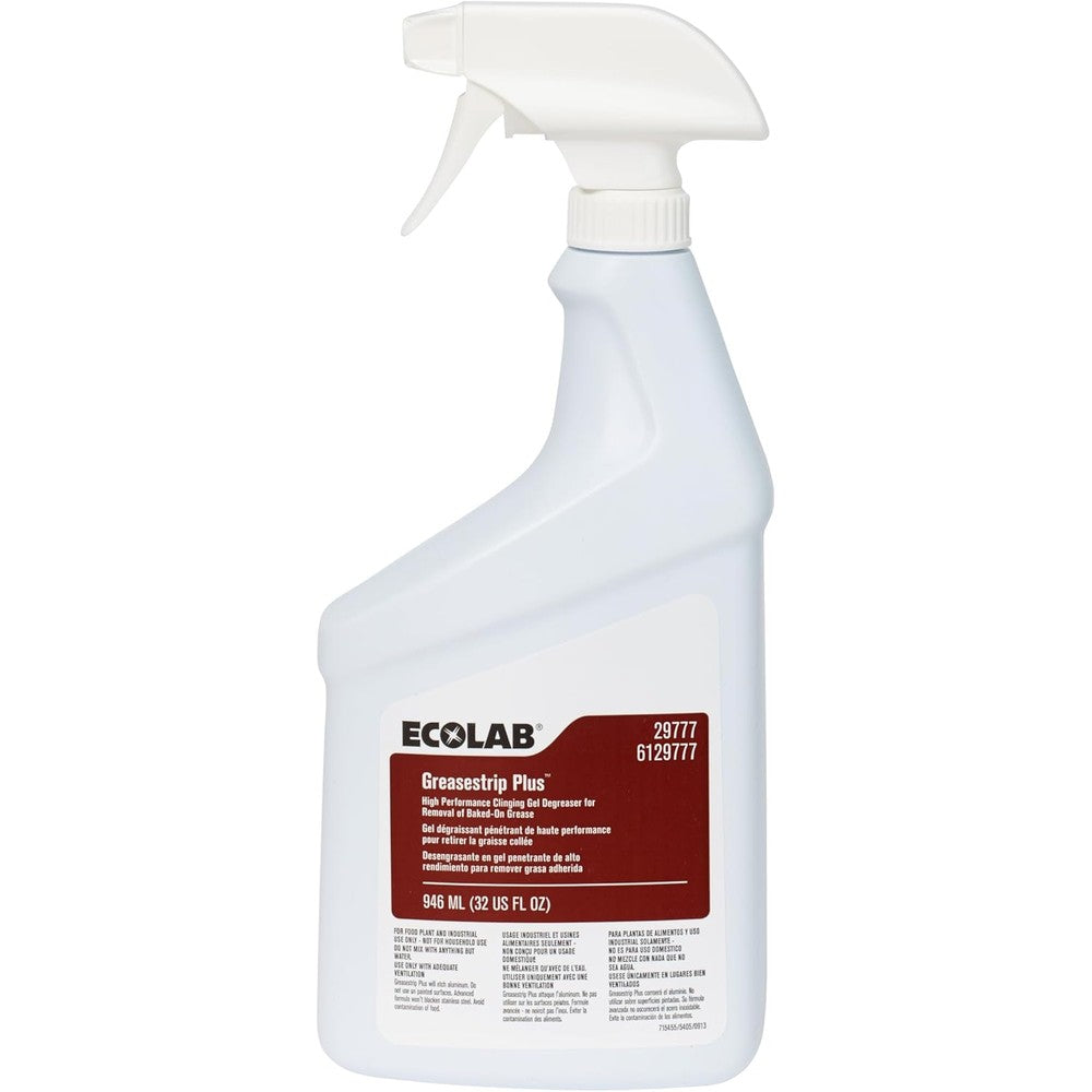 Ecolab Greasestrip Plus Degreaser 32 Fluid Ounce front view heavy duty cleaner.