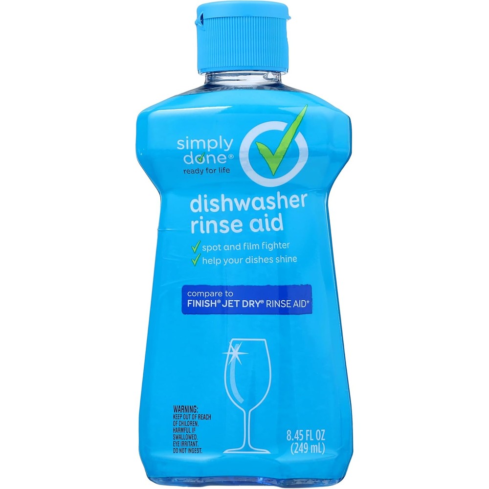 Simply Done Dishwasher Rinse Aid front view for spot prevention