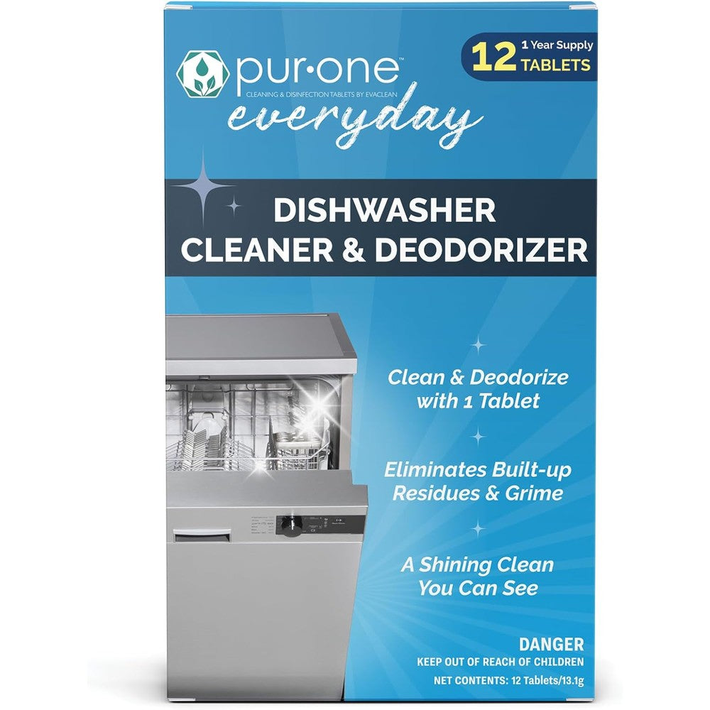 PurOne dishwasher cleaner and deodorizer front view packaging