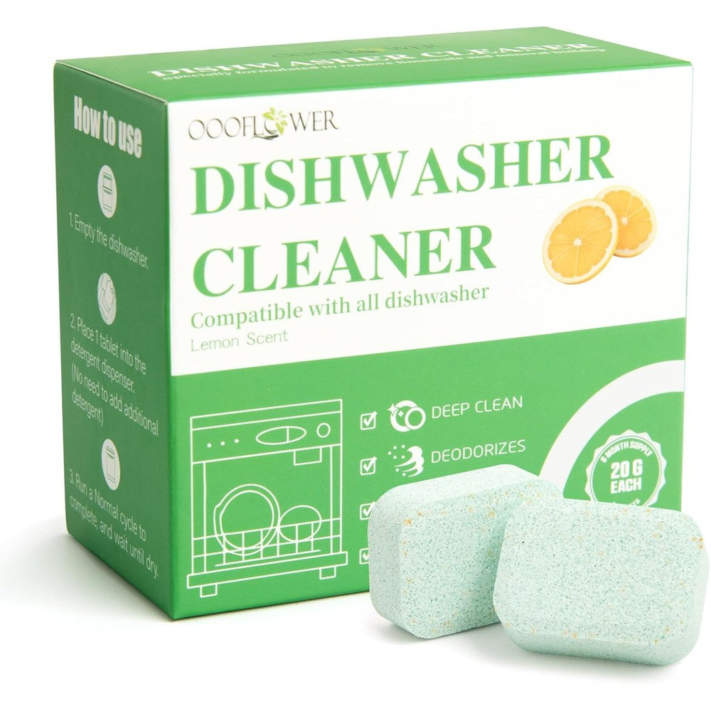 Oooflower dishwasher detergent tablets front view in 6 pack box