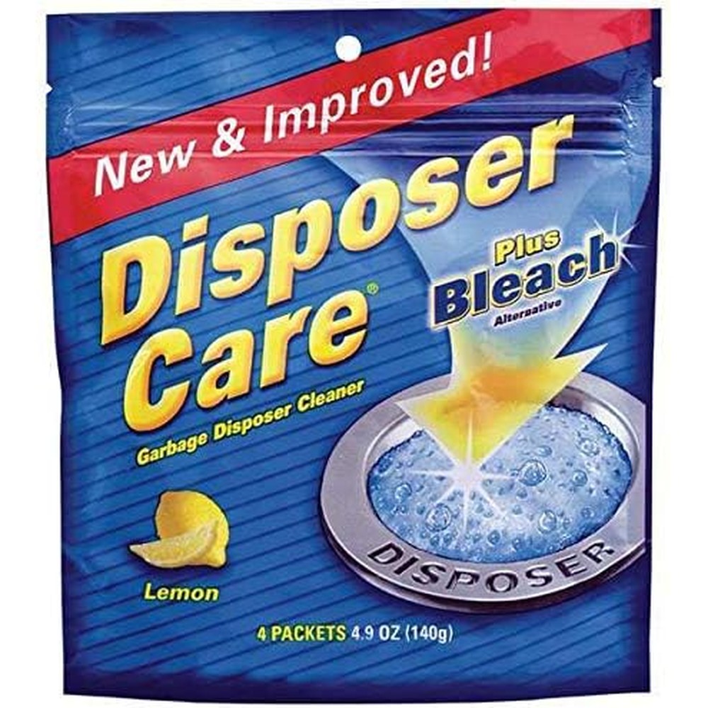 Disposer Care Garbage Disposer Cleaner 4.9 Ounce pouch front view with foaming action illustration